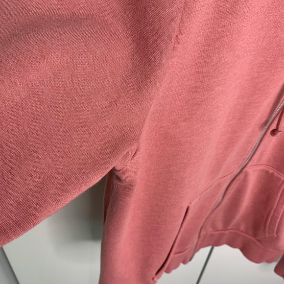 H&M Divided Sweatshirt Hoodie Pink Full Zip Cotton Size L - Picture 4 of 7